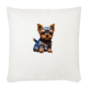 Dog Owner Yorkshire Terrier Puppy Dog - Sofa pillowcase 17,3'' x 17,3'' (45 x 45 cm) - natural white - Front