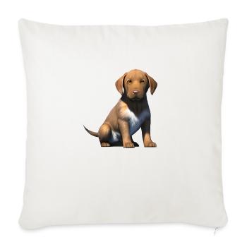Labrador Retriever chiot Labrador propriétaire - Housse de coussin décorative 45 x 45 cm - blanc nature - Devant