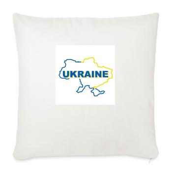 Carte de l’Ukraine - Housse de coussin décorative 45 x 45 cm - blanc nature - Devant