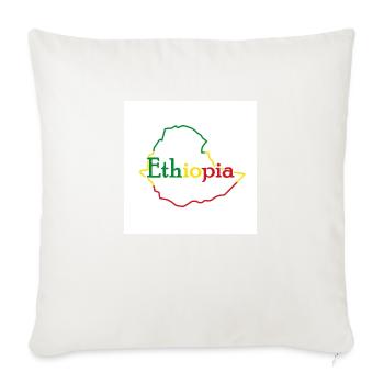Carte de l’Ethiopie - Housse de coussin décorative 45 x 45 cm - blanc nature - Devant