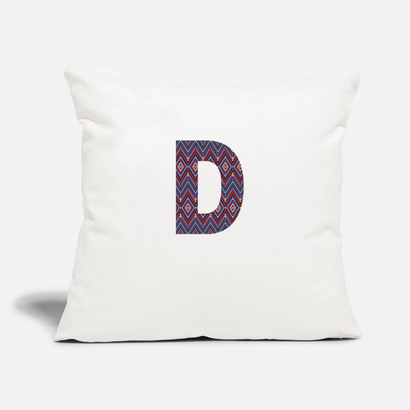 Monogram Letter D- geometric pattern Sofa pillowcase 17,3'' x 17,3'' (45 x 45 cm)
