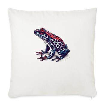 Pfeilgiftfrosch Amphibie in toller retro Optik - Sofakissenbezug 45 x 45 cm - Naturweiß  - Vorne