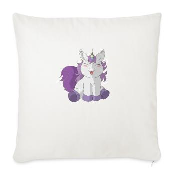Kleines süßes Einhorn - Sofakissenbezug 45 x 45 cm - Naturweiß  - Vorne