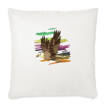 Oiseau - Housse de coussin décorative 45 x 45 cm - blanc nature - Devant