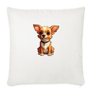 Niedlicher hellbrauner Chihuahua - Sofakissenbezug 45 x 45 cm - Naturweiß  - Vorne