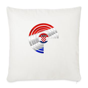 Croatia hrvatska croatia hrv travel europe zagreb - Sofa pillowcase 17,3'' x 17,3'' (45 x 45 cm) - natural white - Front