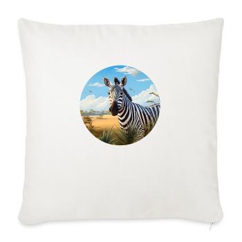 Zebra in Savanne - Sofakissenbezug 45 x 45 cm - Naturweiß  - Vorne