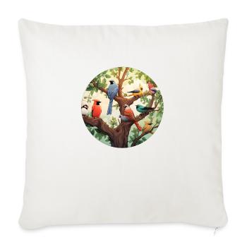 Colorful Birds - Sofa pillowcase 17,3'' x 17,3'' (45 x 45 cm) - natural white - Front