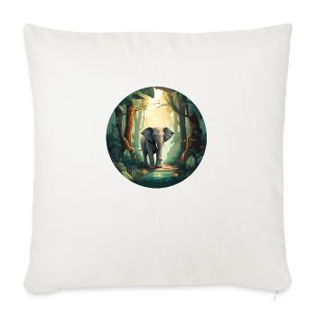 Rainforest Elephant - Sofa pillowcase 17,3'' x 17,3'' (45 x 45 cm) - natural white - Front