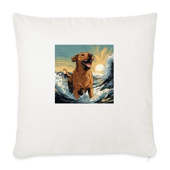 Lustighausen - Comic Style dog - Sofakissenbezug 45 x 45 cm - Naturweiß  - Vorne