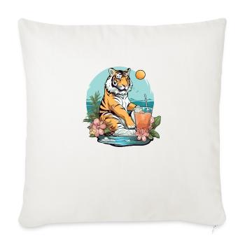 Koli le tigre reelax - Housse de coussin décorative 45 x 45 cm - blanc nature - Devant
