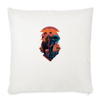 Elephant, street in Miami, bright colors, - Sofa pillowcase 17,3'' x 17,3'' (45 x 45 cm) - natural white - Front