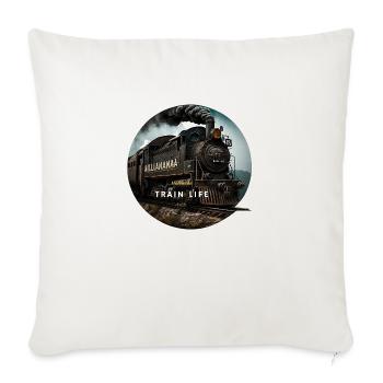 Train Life : Le train de l'histoire - Housse de coussin décorative 45 x 45 cm - blanc nature - Devant