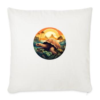 Tortue géante - Housse de coussin décorative 45 x 45 cm - blanc nature - Devant