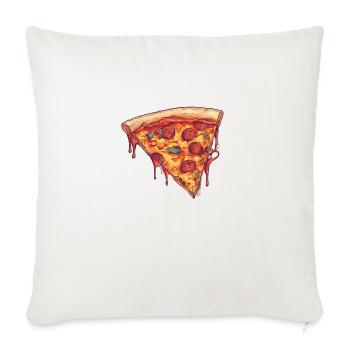 Pizza Passion: une tranche alléchante! - Housse de coussin décorative 45 x 45 cm - blanc nature - Devant