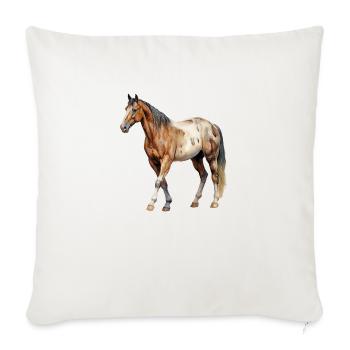 Pferd - Sofakissenbezug 45 x 45 cm - Naturweiß  - Vorne
