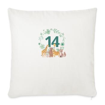14th anniversary - animal birthday - Sofa pillowcase 17,3'' x 17,3'' (45 x 45 cm) - natural white - Front