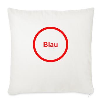 Blau - Sofakissenbezug 45 x 45 cm - Naturweiß  - Vorne