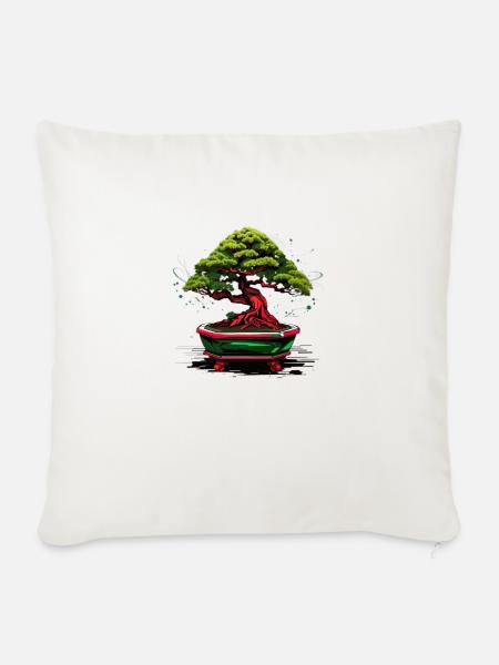 Der Bonsai Baum - Sofakissenbezug 45 x 45 cm - Naturweiß