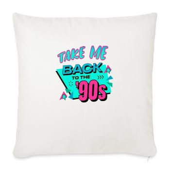 90s mignon 80s rétro vintage drôle cool nostalgie - Housse de coussin décorative 45 x 45 cm - blanc nature - Devant
