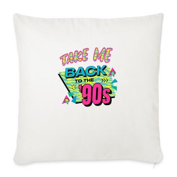 90s mignon 80s rétro vintage drôle cool nostalgie - Housse de coussin décorative 45 x 45 cm - blanc nature - Devant