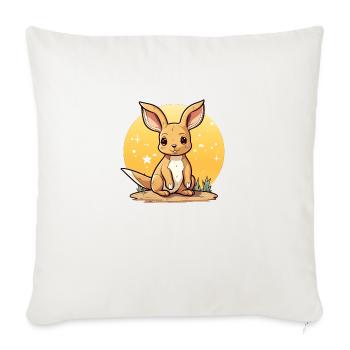 Kangourou Kawaii - Housse de coussin décorative 45 x 45 cm - blanc nature - Devant