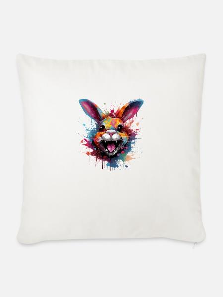 Crazy Hase - Sofakissenbezug 45 x 45 cm - Naturweiß