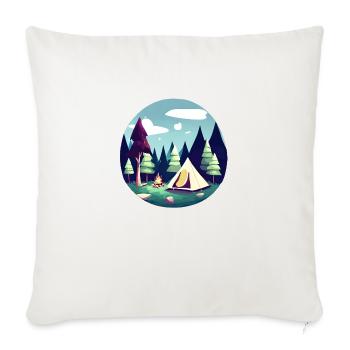 Camping Motorhome Gift Camping Caravan Camp - Sofa pillowcase 17,3'' x 17,3'' (45 x 45 cm) - natural white - Front