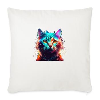 Cat Colorful - Sofa pillowcase 17,3'' x 17,3'' (45 x 45 cm) - natural white - Front