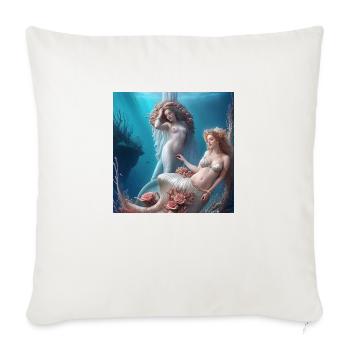Sirènes - Housse de coussin décorative 45 x 45 cm - blanc nature - Devant