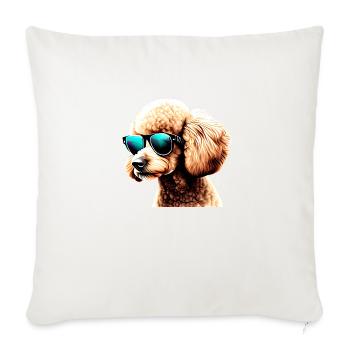 Caniche Dog Propriétaire Chien Love Poodle Puppy Puppy Puppy - Housse de coussin décorative 45 x 45 cm - blanc nature - Devant
