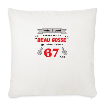 This Is What A Handsome 67-Year-Old Guy Looks Like - Sofa pillowcase 17,3'' x 17,3'' (45 x 45 cm) - natural white - Front