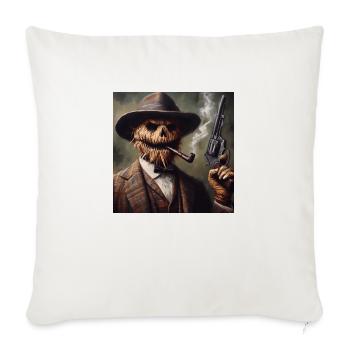 Vogelscheuche Halloween Strohmann Revolver pfeife - Sofakissenbezug 45 x 45 cm - Naturweiß  - Vorne
