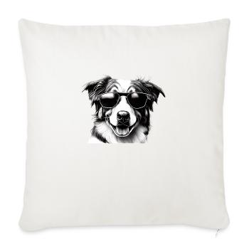 Australian Shepherd Sunglasses Dog Holder - Sofa pillowcase 17,3'' x 17,3'' (45 x 45 cm) - natural white - Front