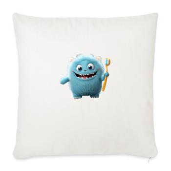 cute little fluffy monster toothbrush brush teeth - Sofa pillowcase 17,3'' x 17,3'' (45 x 45 cm) - natural white - Front