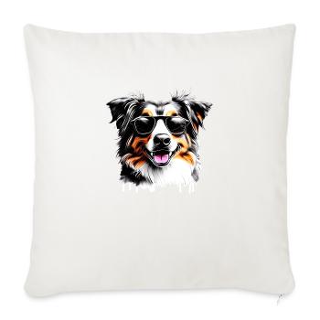 Puppy Australian Shepherd Dog Owner - Sofa pillowcase 17,3'' x 17,3'' (45 x 45 cm) - natural white - Front