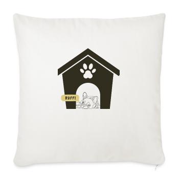 Ruff Day Dog Design - Sofa pillowcase 17,3'' x 17,3'' (45 x 45 cm) - natural white - Front