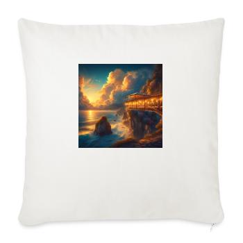 A café at the edge of the world - Sofa pillowcase 17,3'' x 17,3'' (45 x 45 cm) - natural white - Front
