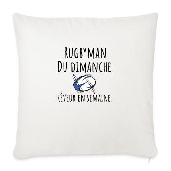 Verträumter Sonntags-Rugbyspieler unter der Woche - Sofakissenbezug 45 x 45 cm - Naturweiß  - Vorne