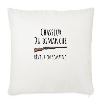 Chasseur du dimanche rêveur en semaine - Housse de coussin décorative 45 x 45 cm - blanc nature - Devant