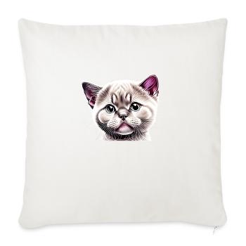 British Shorthair, Cat, Kitten, Cats, Cats, Tomcats, - Sofa pillowcase 17,3'' x 17,3'' (45 x 45 cm) - natural white - Front