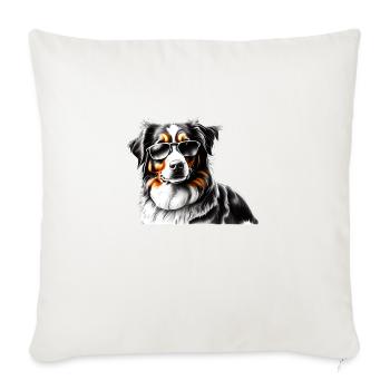 Chiens de berger australien Chien chiot Chien - Housse de coussin décorative 45 x 45 cm - blanc nature - Devant
