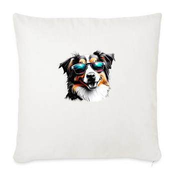 Berger Australien Chien Propriétaire Chien Chiot - Housse de coussin décorative 45 x 45 cm - blanc nature - Devant