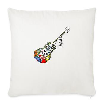Guitare - Housse de coussin décorative 45 x 45 cm - blanc nature - Devant