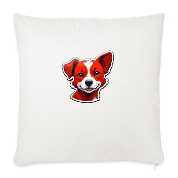 Happy dog - Sofa pillowcase 17,3'' x 17,3'' (45 x 45 cm) - natural white - Front