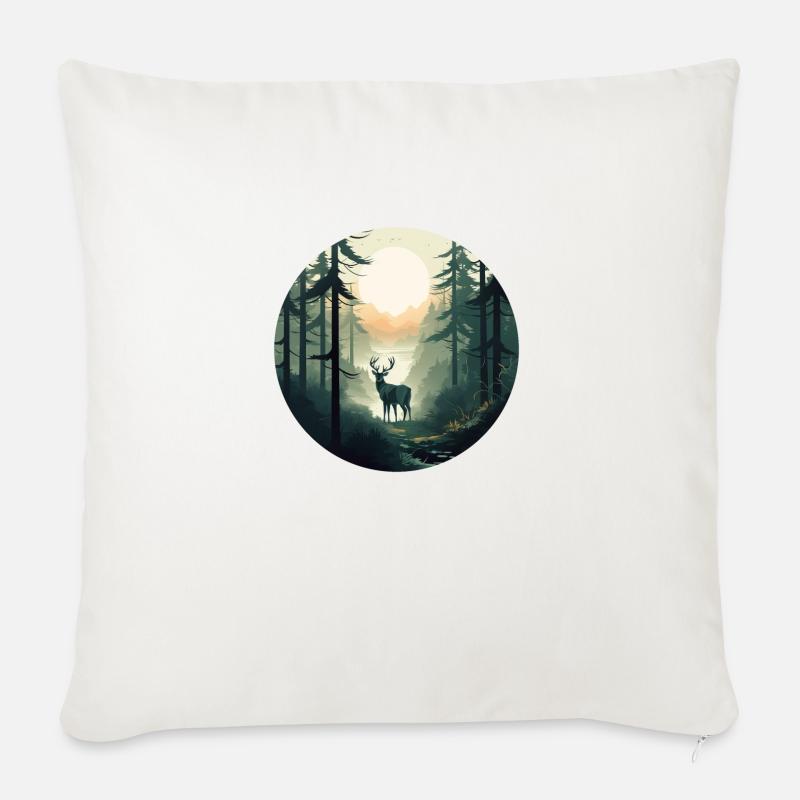 Morgendlicher Wald - Sofakissenbezug 45 x 45 cm - Naturweiß 