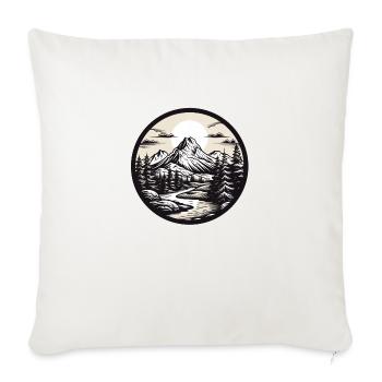 Verschneite Gipfel - Sofakissenbezug 45 x 45 cm - Naturweiß  - Vorne