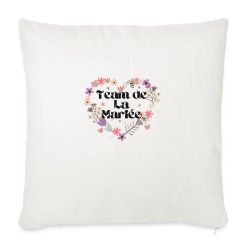 team de la mariée coeur floral - Housse de coussin décorative 45 x 45 cm - blanc nature - Devant
