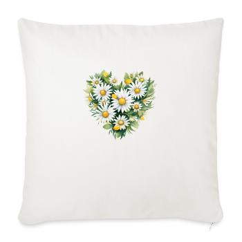 Daisy Heart - Sofa pillowcase 17,3'' x 17,3'' (45 x 45 cm) - natural white - Front