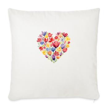 Tulip Heart - Sofa pillowcase 17,3'' x 17,3'' (45 x 45 cm) - natural white - Front